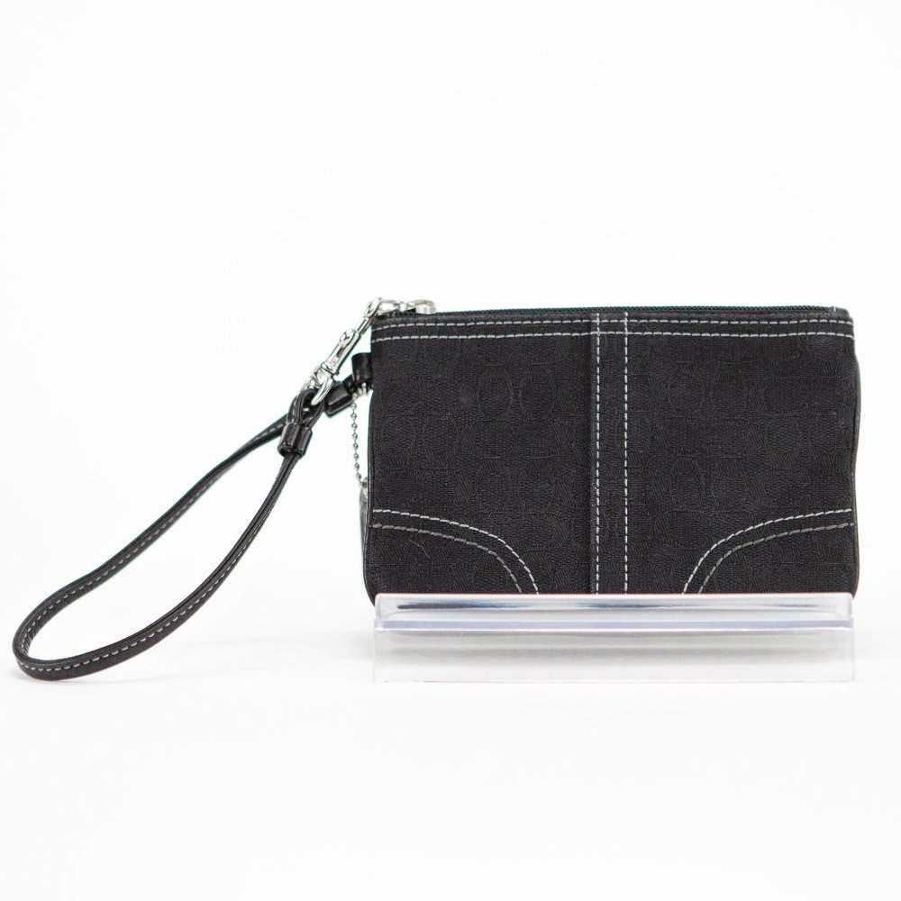 COACH Black C Monogram Wristlet